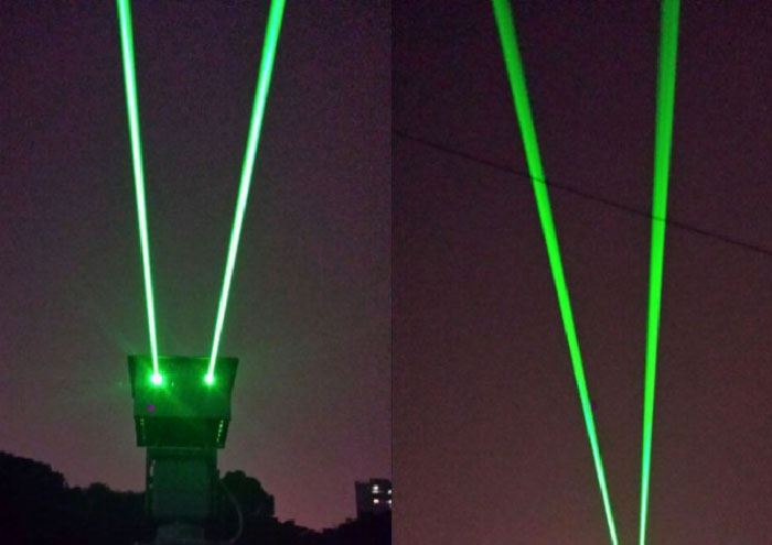 Landmarks laser with two 6W green laser beam Waterproof design